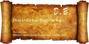 Dusinszky Boglárka névjegykártya