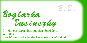boglarka dusinszky business card