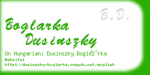 boglarka dusinszky business card
